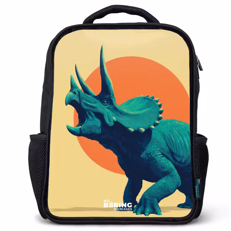 Kinderrucksack - Schwarz - Dino - Triceratops - Tier — 1