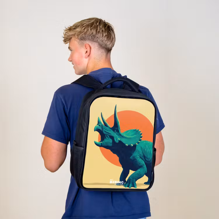 Kinderrucksack - Schwarz - Dino - Triceratops - Tier — 3