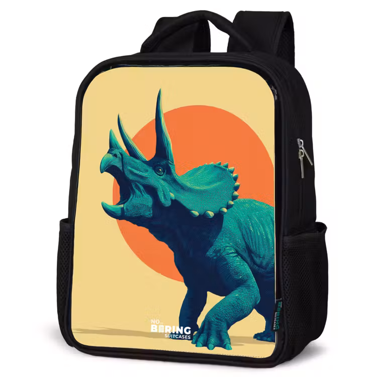 Kinderrucksack - Schwarz - Dino - Triceratops - Tier — 4
