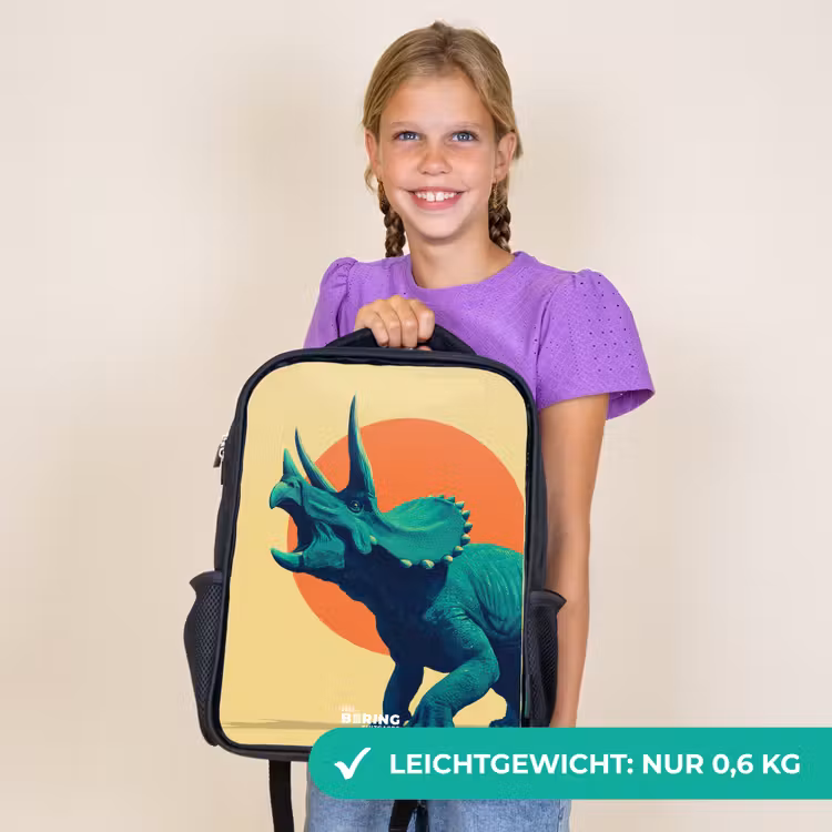 Kinderrucksack - Schwarz - Dino - Triceratops - Tier — 7