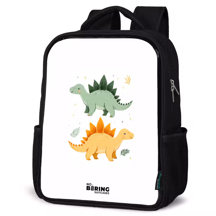 Kinderrucksack - Schwarz - Dinos - Tiere - Grün - Orange — 4