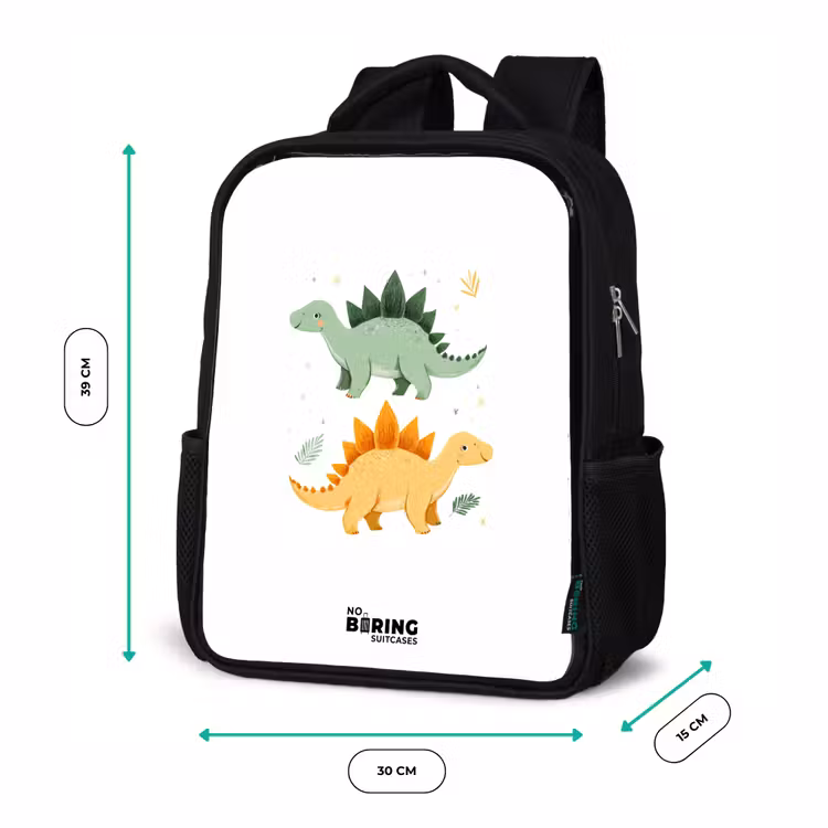 Kinderrucksack - Schwarz - Dinos - Tiere - Grün - Orange — 6