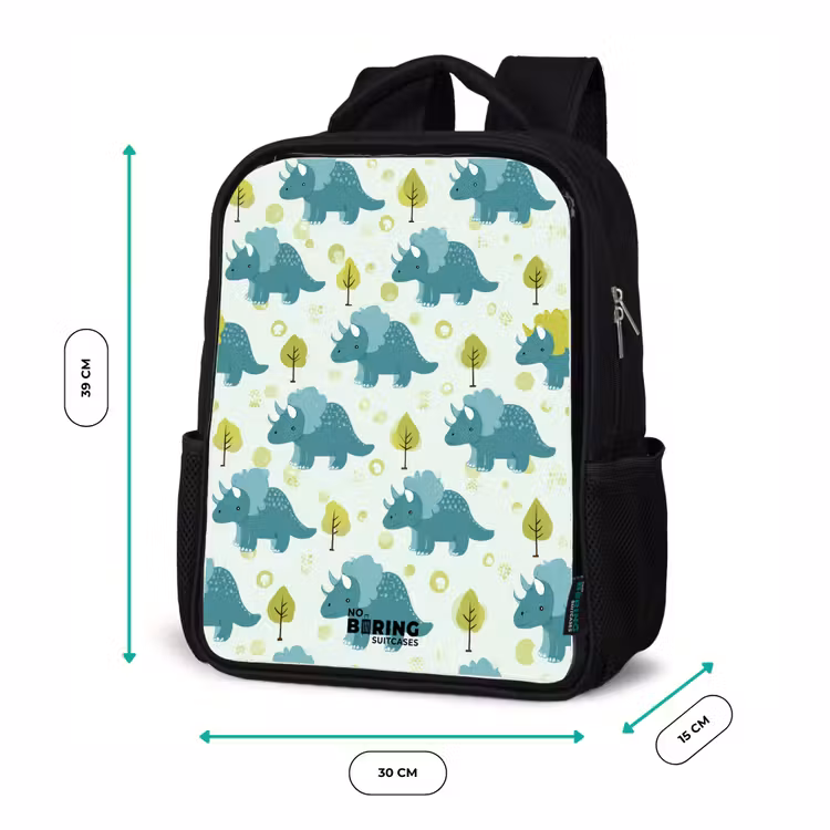 Kinderrucksack - Schwarz - Dinosaurier - Muster - Natur — 6