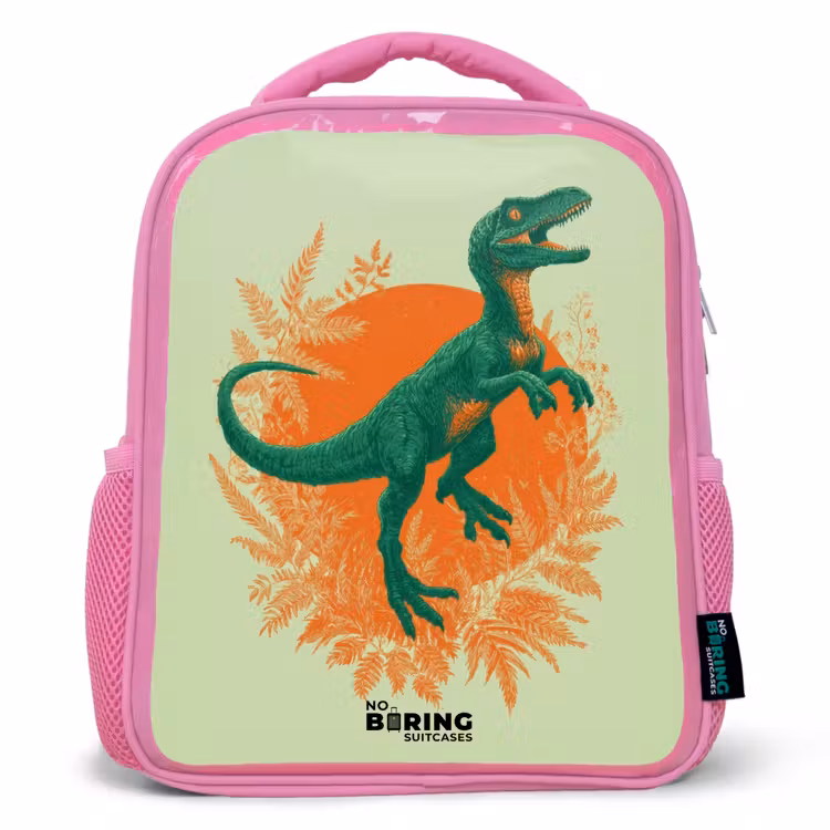Kinderrucksack - Rosa - Dino - Natur - Grün — 1