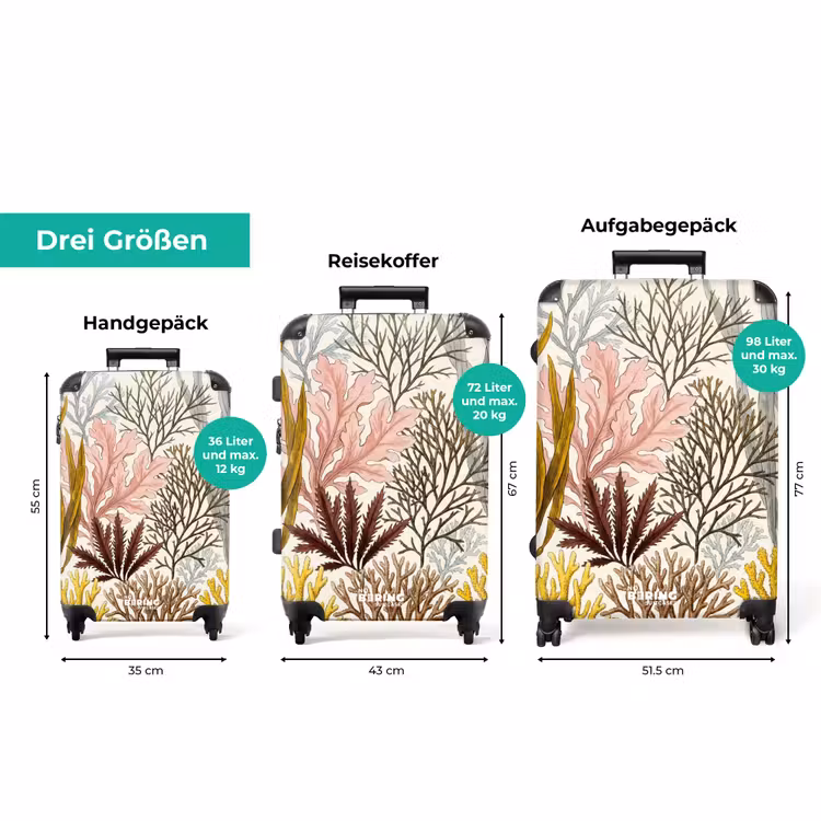 Koffer - Natur – Unterwasser – Botanik – Vintage – Farbenfroh — 3