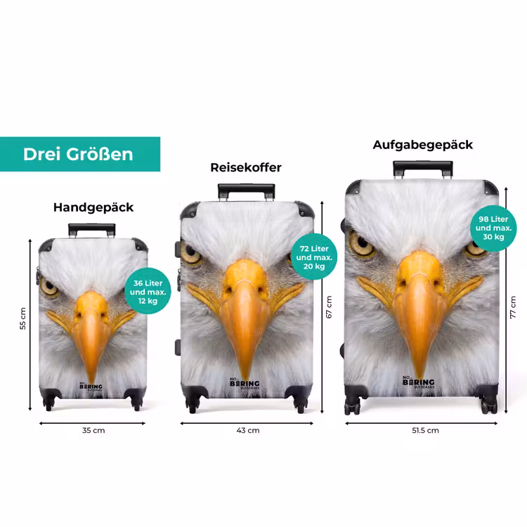 Koffer - Amerikanisch – Weißkopfseeadler – Porträt – Gelb — 3