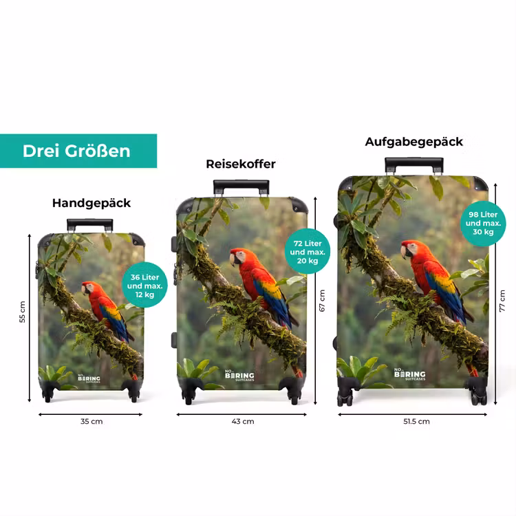 Koffer - Ara – Dschungel – Rot — 3