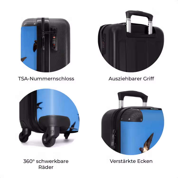 Koffer - Schwalben – Fliegen – Blau — 8