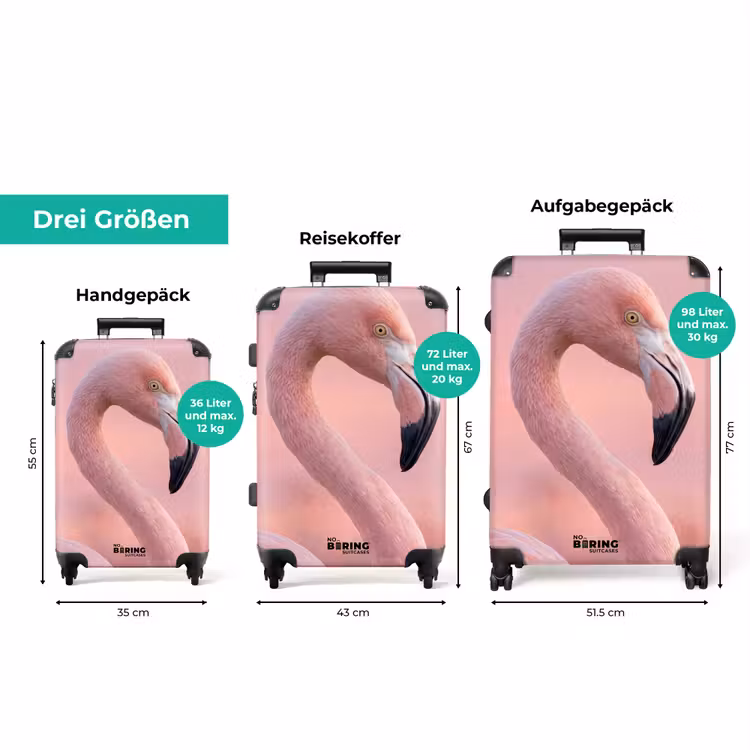 Koffer - Flamingo – Porträt – Rosa — 3