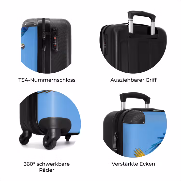Koffer - Papagei – Fliegen – Blau – Gelb — 8