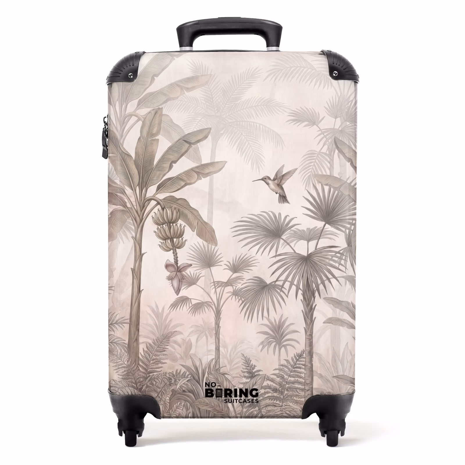 Koffer - Dschungel – Baum mit Ästen – Kolibri – Beige — 1