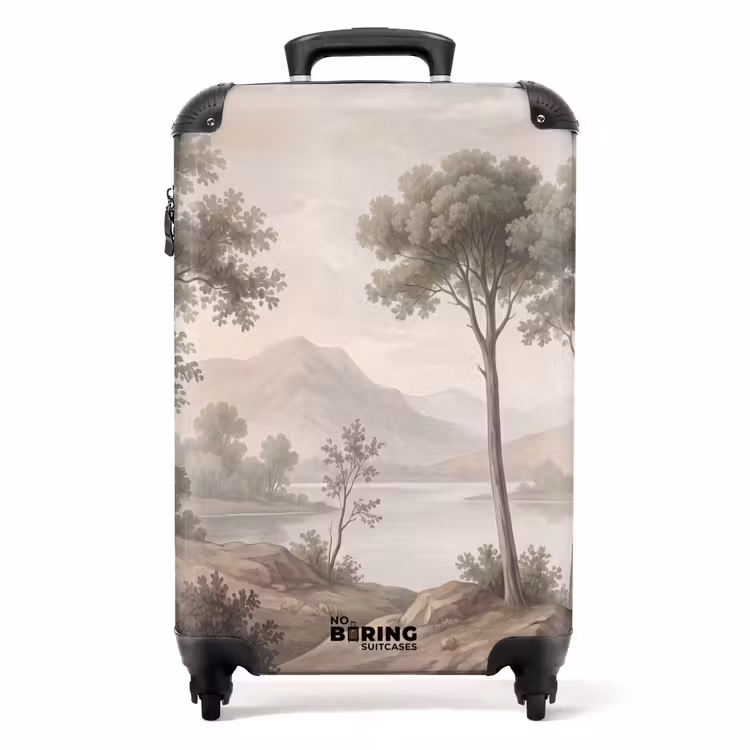 Koffer - Bäume – See – Berge – Illustration — 1