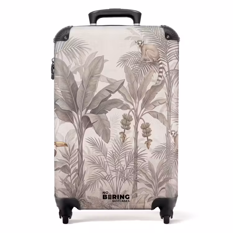 Koffer - Natur – Dschungel – Ringelschwanz-Lemur – Braun — 1