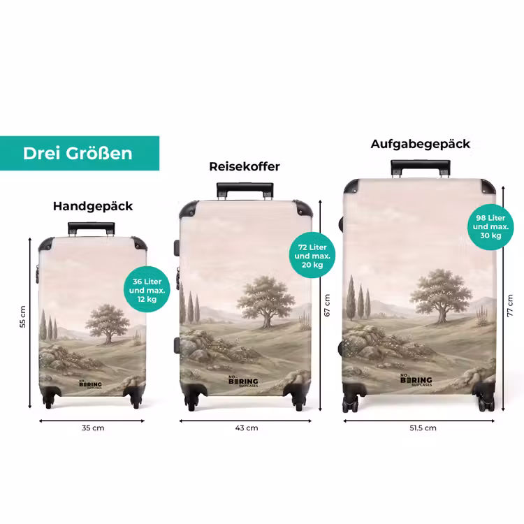 Koffer - Hügel Landschaft – Bäume – Natur – Grün — 3