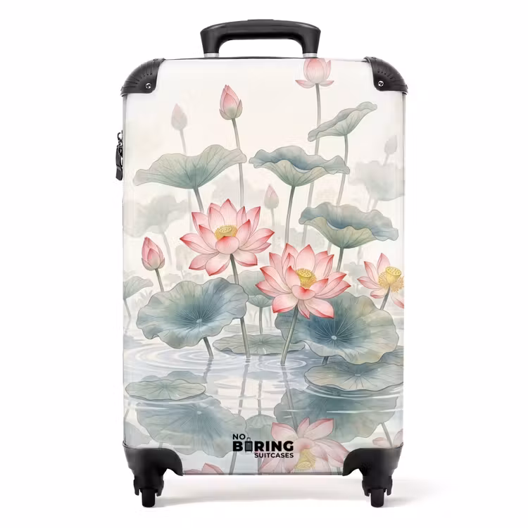 Koffer - Aquarell – Lotusblumen – farbenfroh — 1
