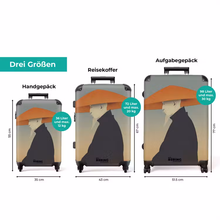 Koffer - Minimalistisch – Silhouette – Orange — 3