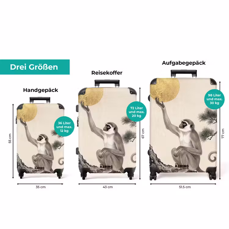 Koffer - Affe – Mond – Gold — 3