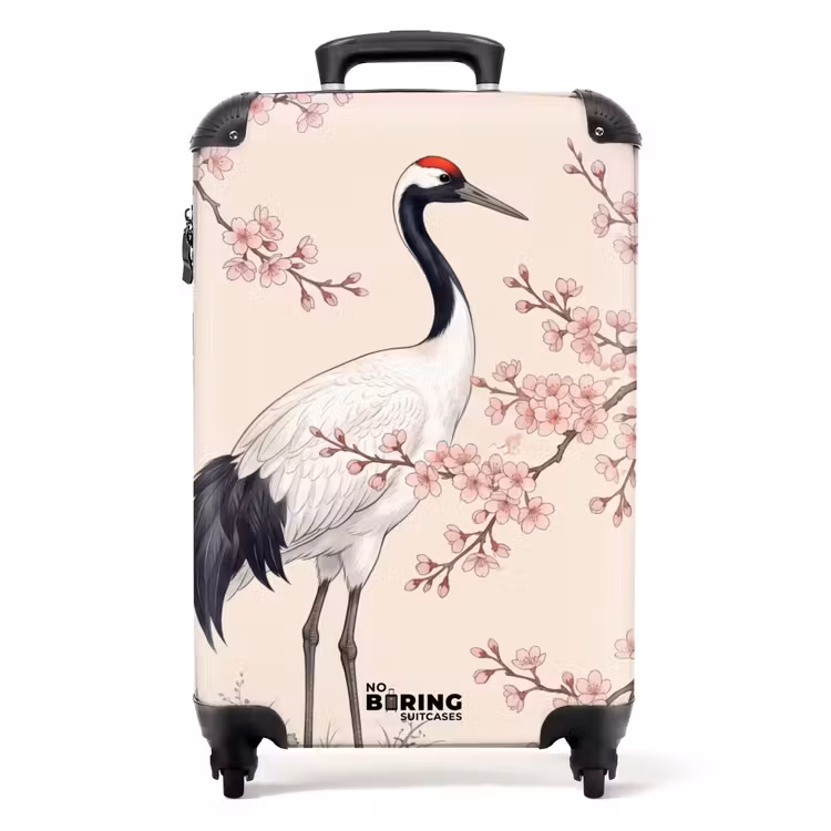 Koffer - Asiatisch – Kranich – Beige — 1