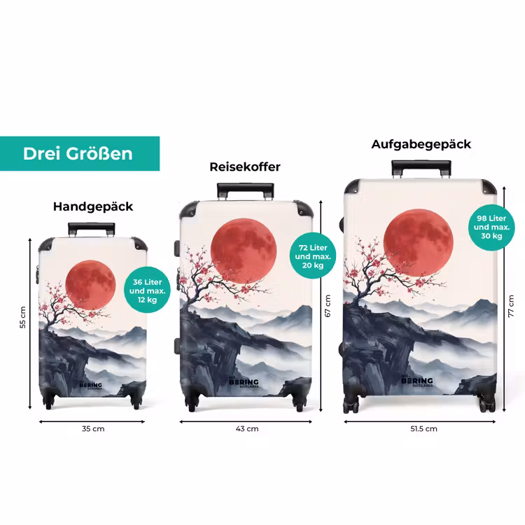 Koffer - Kirschblüte – Orientalisch – Rot — 3