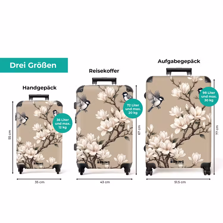 Koffer - Orientalisch – Vögel – Beige — 3