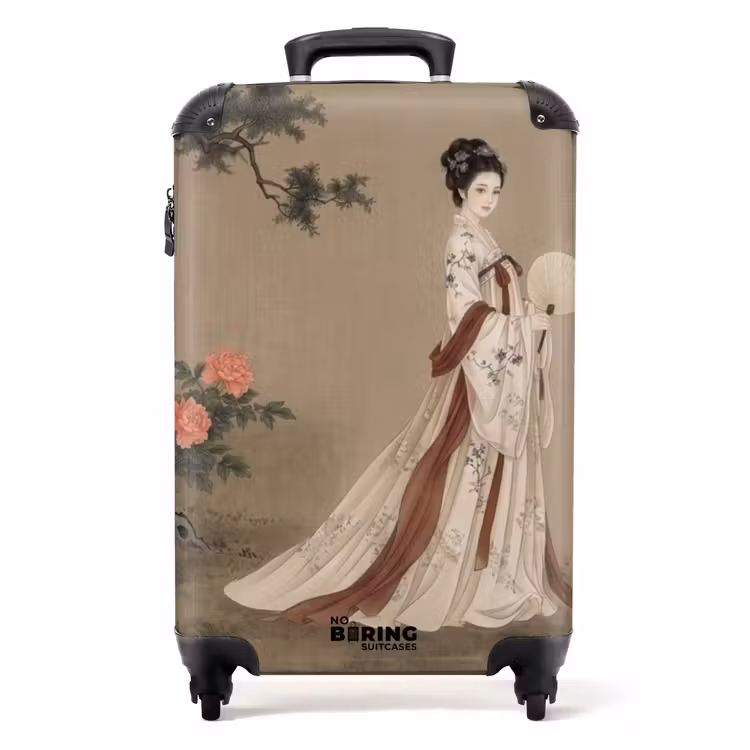 Koffer - Frau – Asien – Kunst – Beige — 1