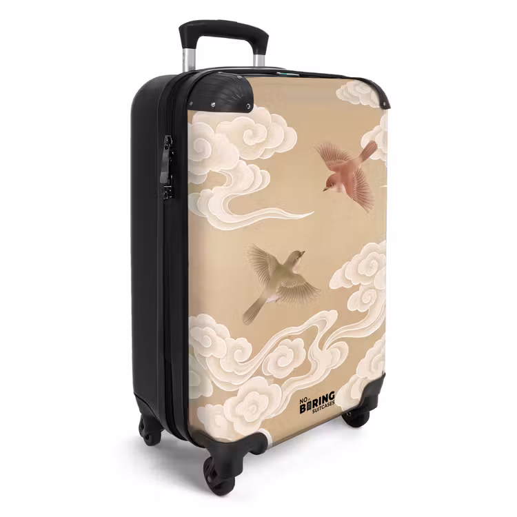 Koffer - Vögel – Fliegen – Beige — 2