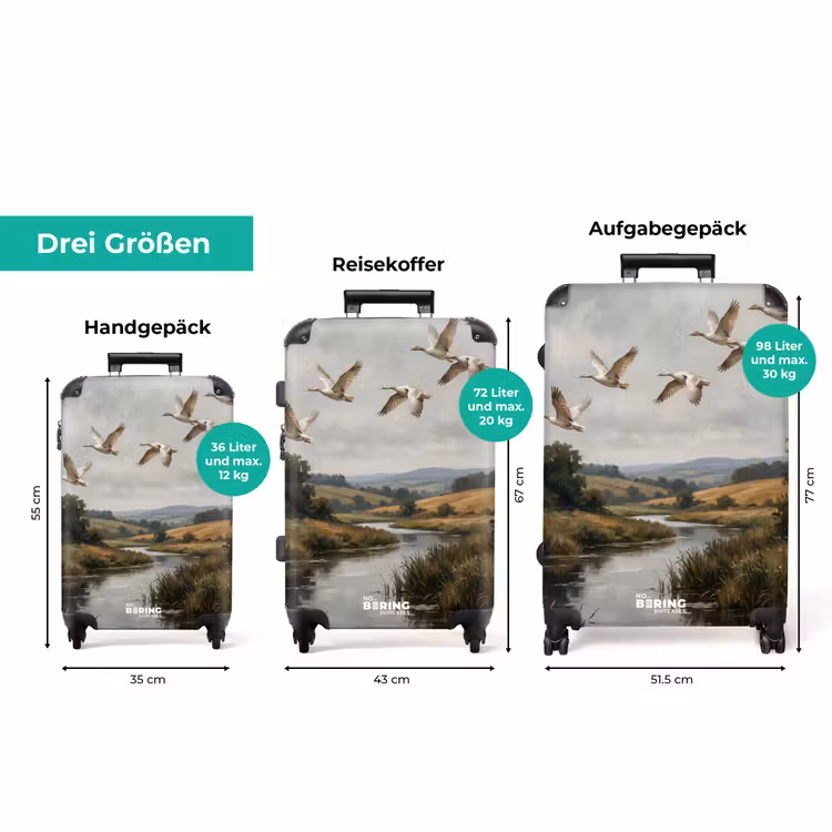 Koffer - Enten – Fluss – Landschaft – Flug – Nostalgisch — 3