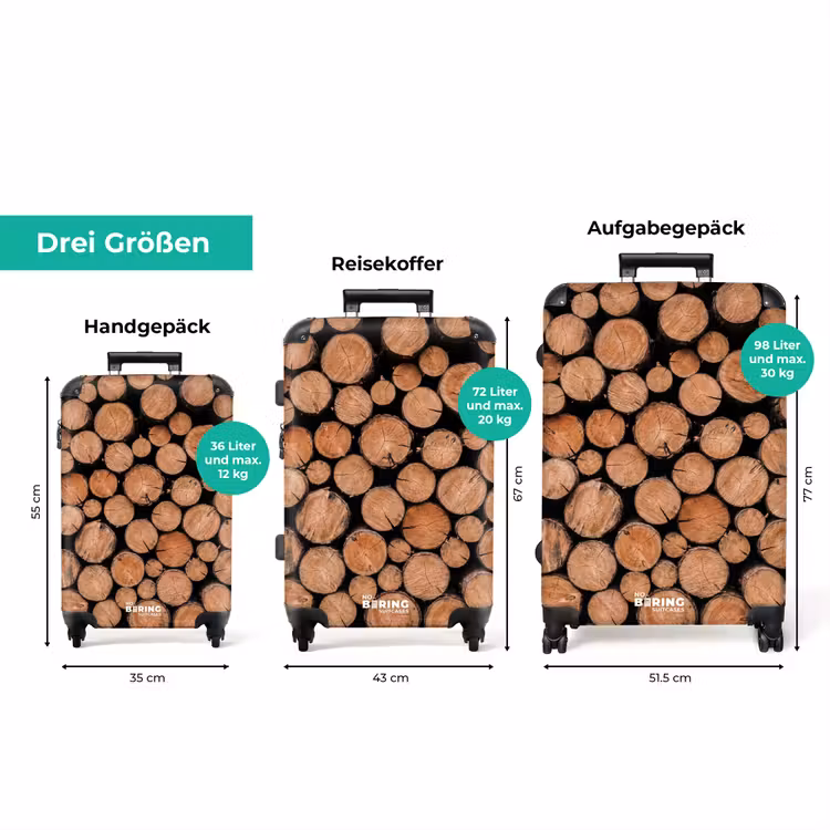 Koffer - Holzscheite – Textur – Muster – Braun – Rustikal — 3
