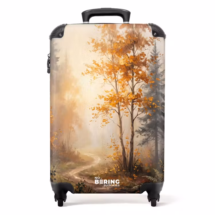 Koffer - Waldweg – Herbstblätter – Natur – Malerisch – Orange — 1