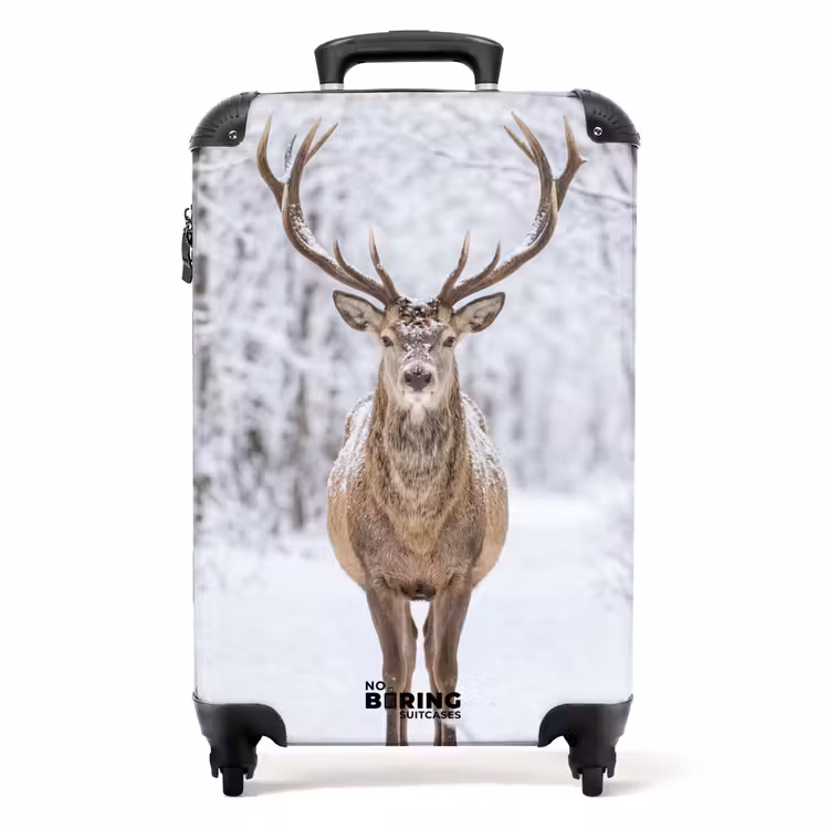 Koffer - Hirsch – Winter – Wald – Natur – Weiß — 1