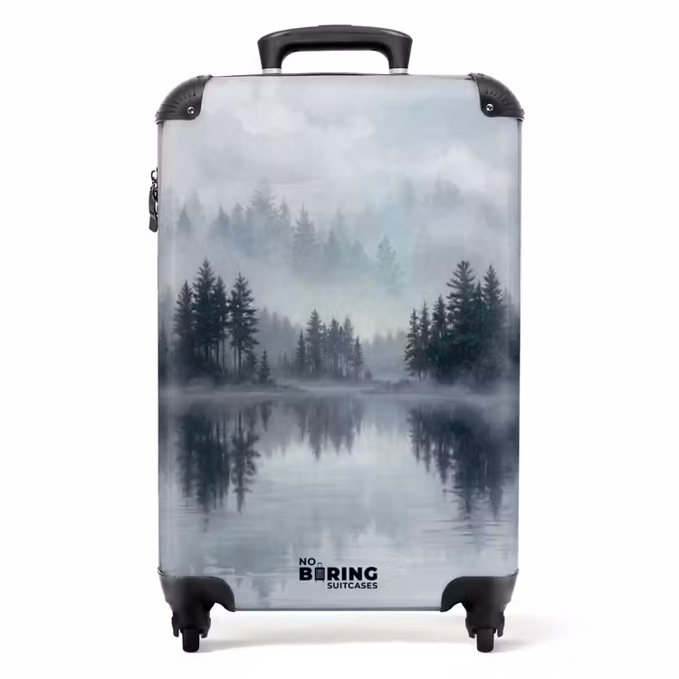 Koffer - Wald – See – Nebel – Natur – Grau — 1
