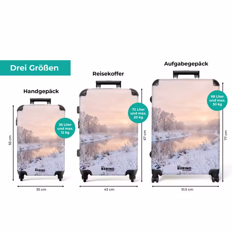 Koffer - Fluss – Winter – Landschaft – Schnee – Sonnenaufgang — 3