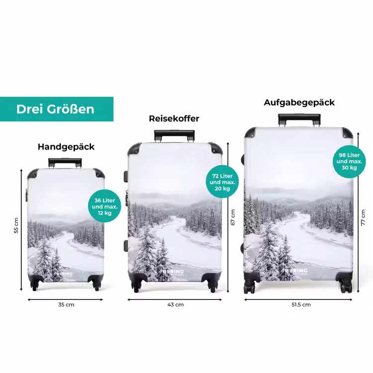 Koffer - Fluss – zugefroren – Landschaft – Winter — 3