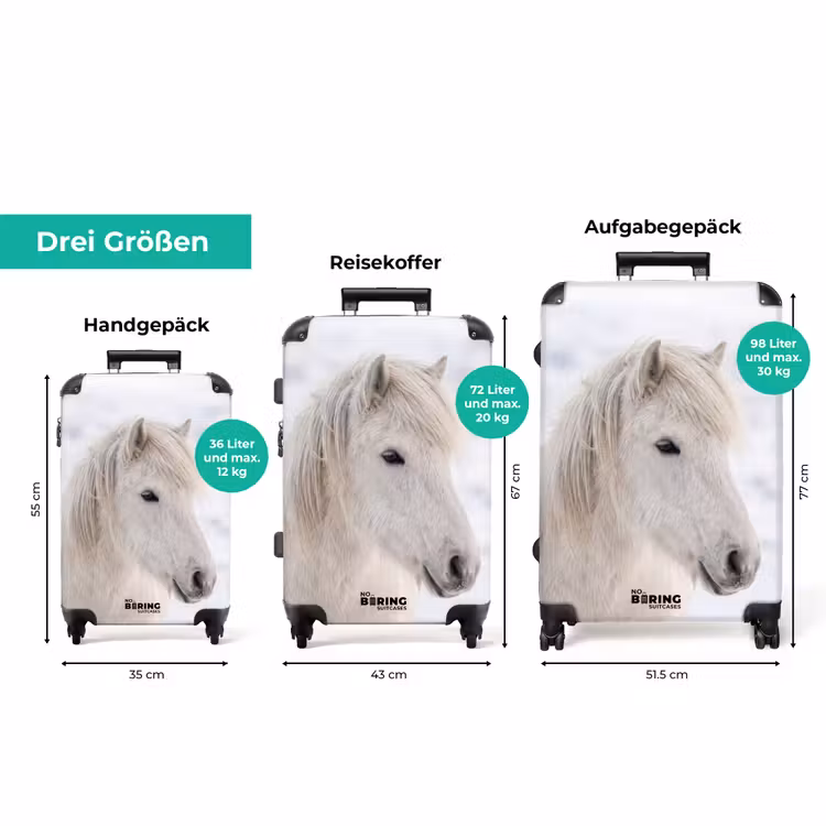 Koffer - Pferd – Kopf – Winter – Tiere – Weiß — 3