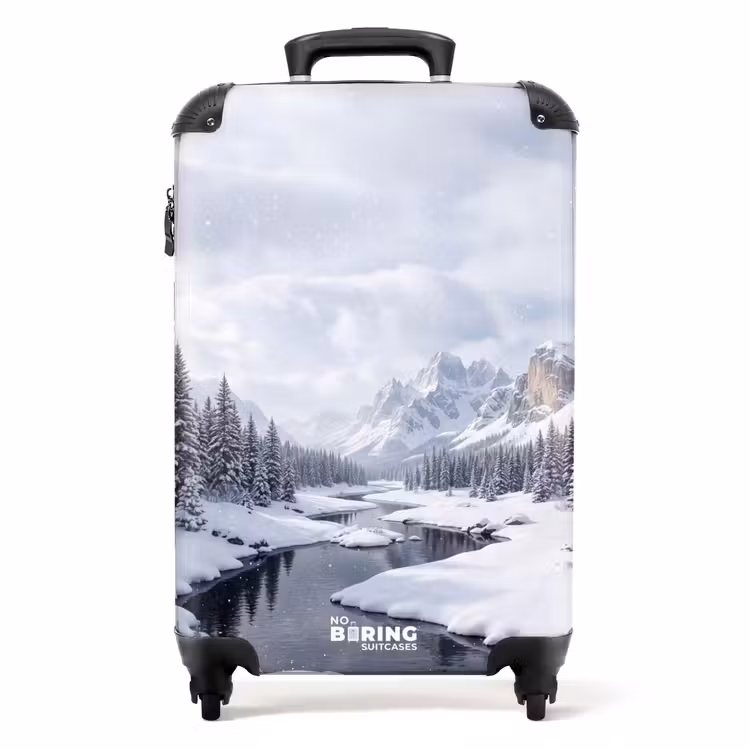 Koffer - Schneelandschaft – Berge – Fluss – Winter — 1