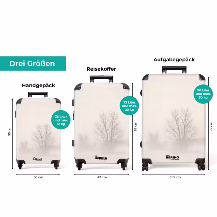 Koffer - Baum – Nebel – Schnee – Winter – Minimalistisch — 3