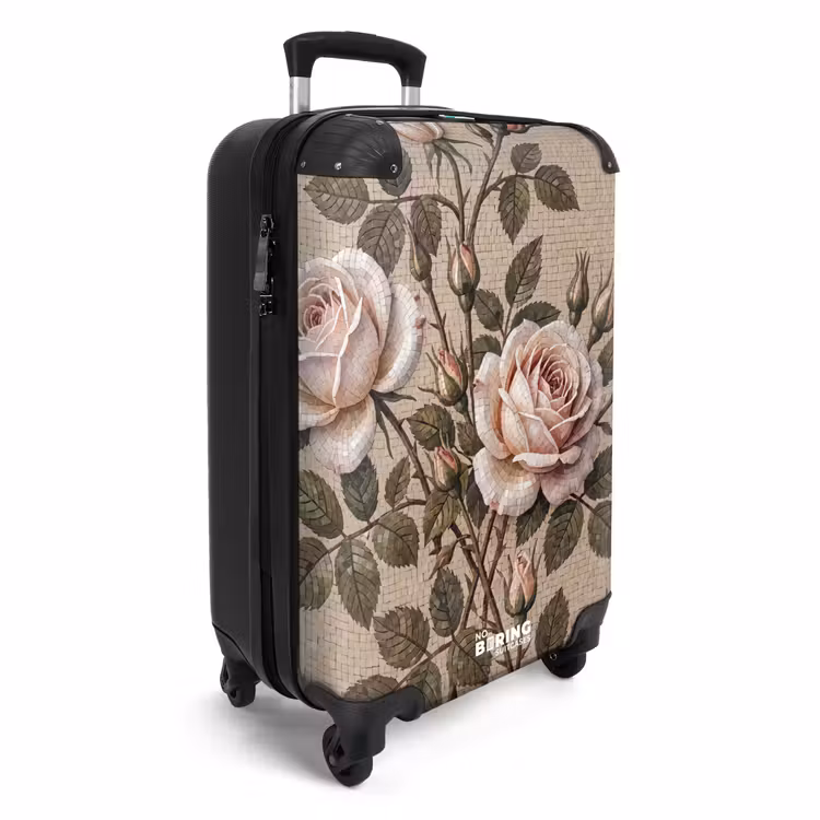 Koffer - Rose – Mosaik – Blumen – Klassisch – Beige — 2