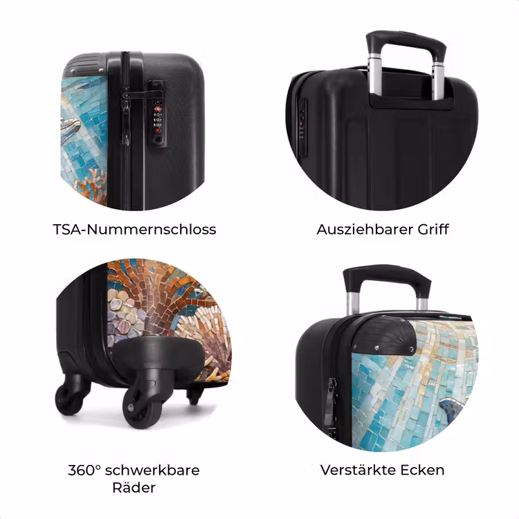 Koffer - Tiere – Mosaik – Ozean – Koralle – Blau — 8