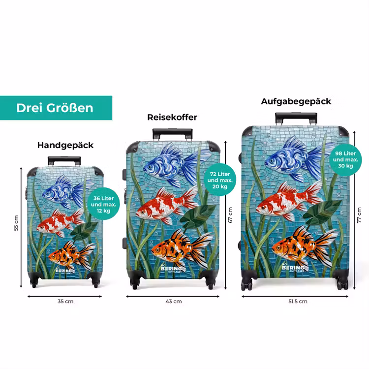 Koffer - Fisch – Mosaik – Unterwasser – Bunt – Tiere — 3