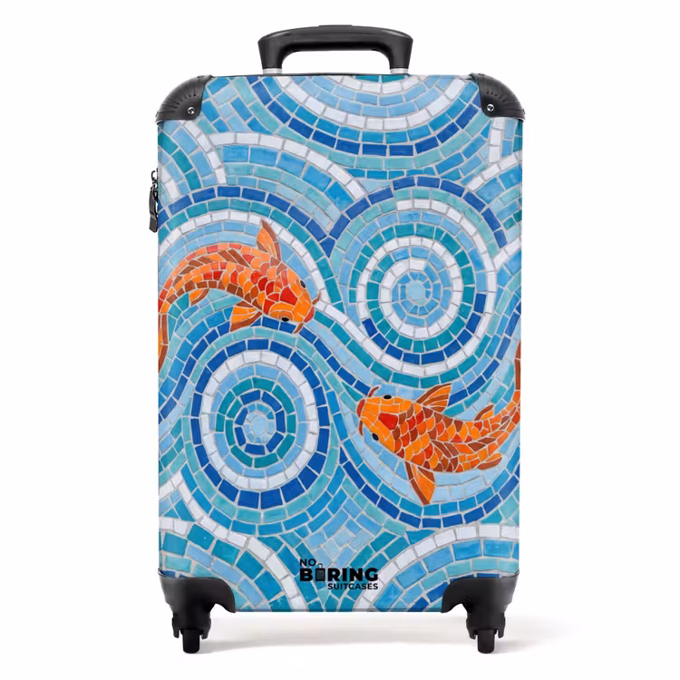 Koffer - Fisch – Mosaik – Wasser – Dekorativ – Blau — 1