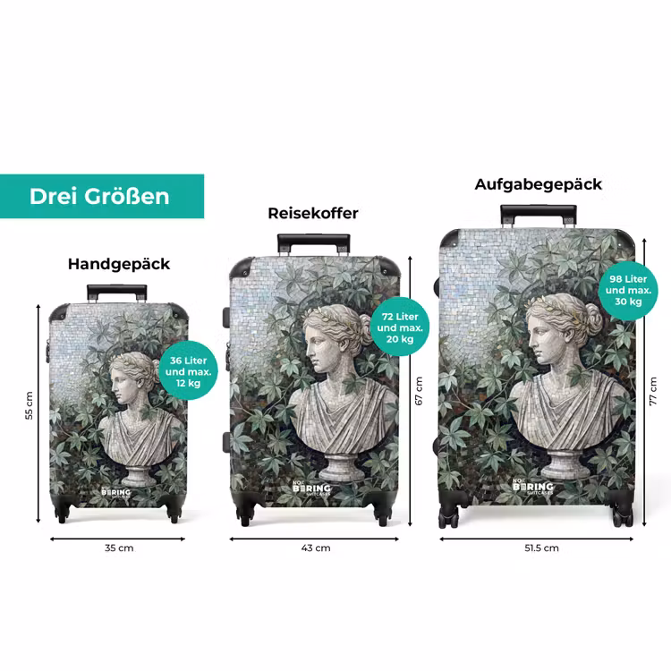 Koffer - Frau – Klassisch – Mosaik – Natur – Grün — 3