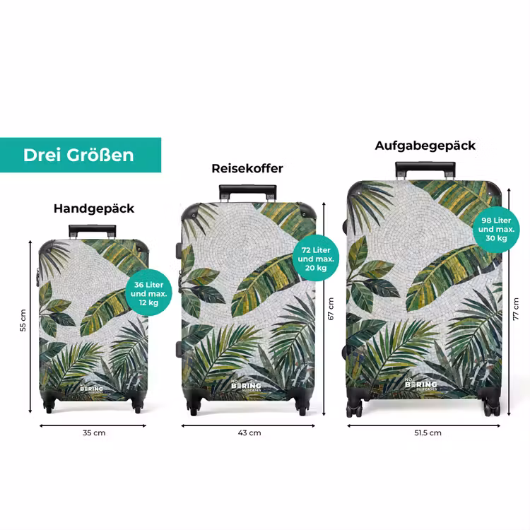 Koffer - Pflanzen – Tropisch – Mosaik – Grün – Natur — 3