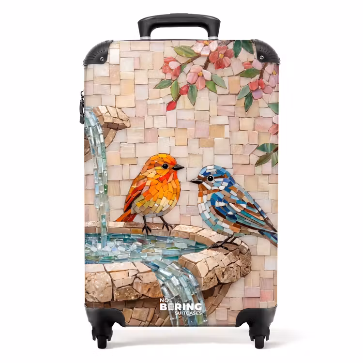 Koffer - Vogel – Springbrunnen – Mosaik – farbenfroh – Tiere — 1