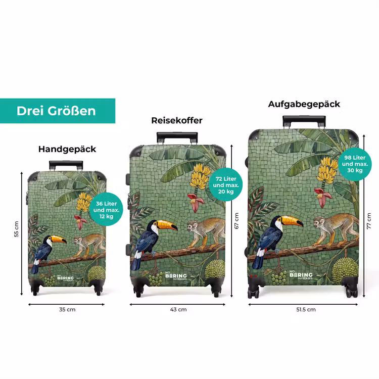 Koffer - Vogel – Tier – Dschungel – Mosaik – Natur — 3