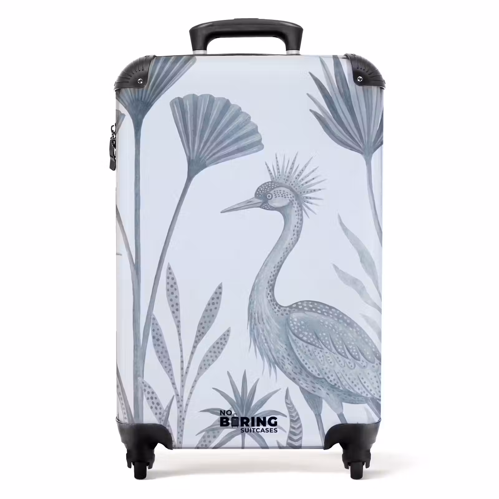 Koffer - Vogel – Tropisch – Illustration – Blaugrau – Natur — 1