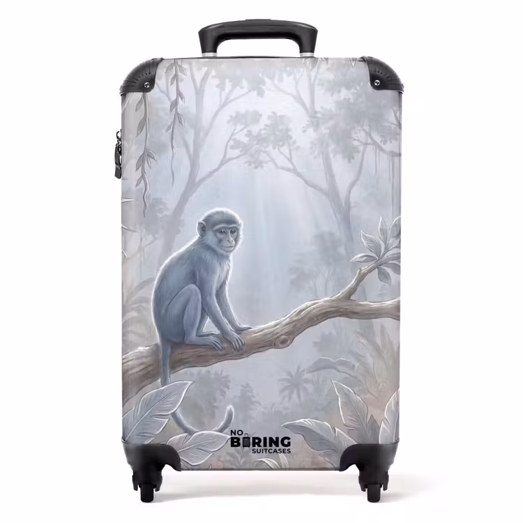 Koffer - Affe – Baum – Dschungel – Natur – Grau — 1