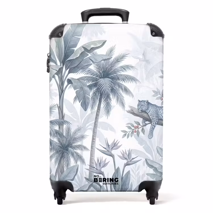 Koffer - Katze – Tropischer Wald – Modern – Grau — 1