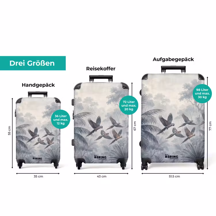 Koffer - Vogel – Fliegend – Dschungel – Vintage – Tiere — 3