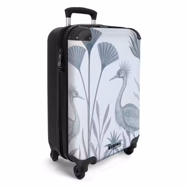 Koffer - Vogel – Tropisch – Illustration – Blaugrau – Natur — 2