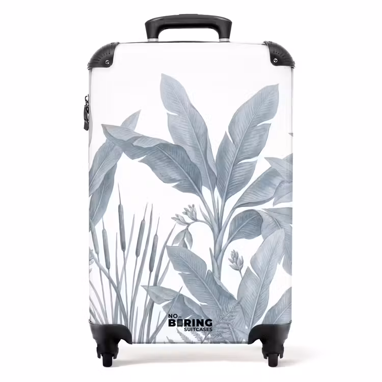 Koffer - Pflanzen – Blätter – Natur – Grau — 1